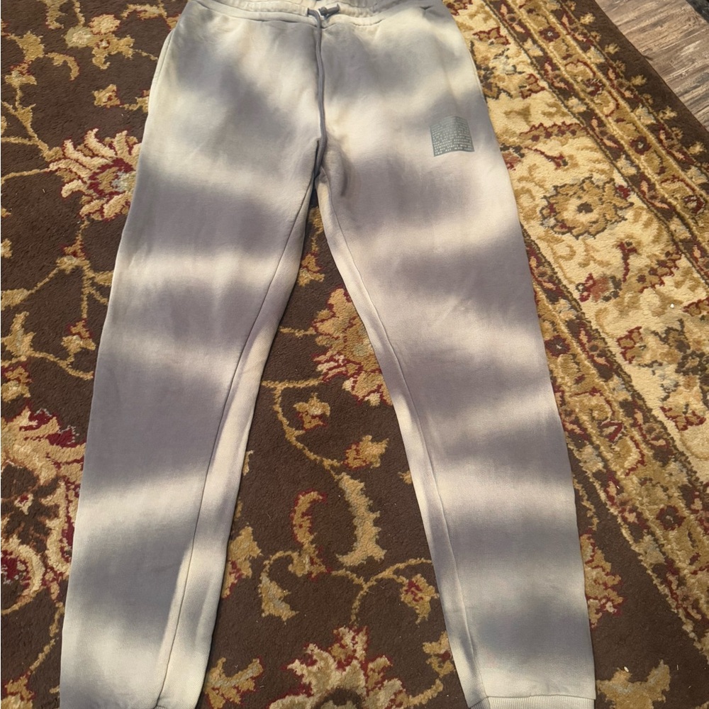 Women Tie-Dye Joggers - Gray and White